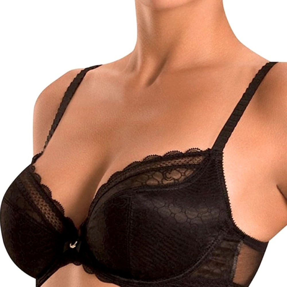 Chantelle black lace plunge bra 32DD